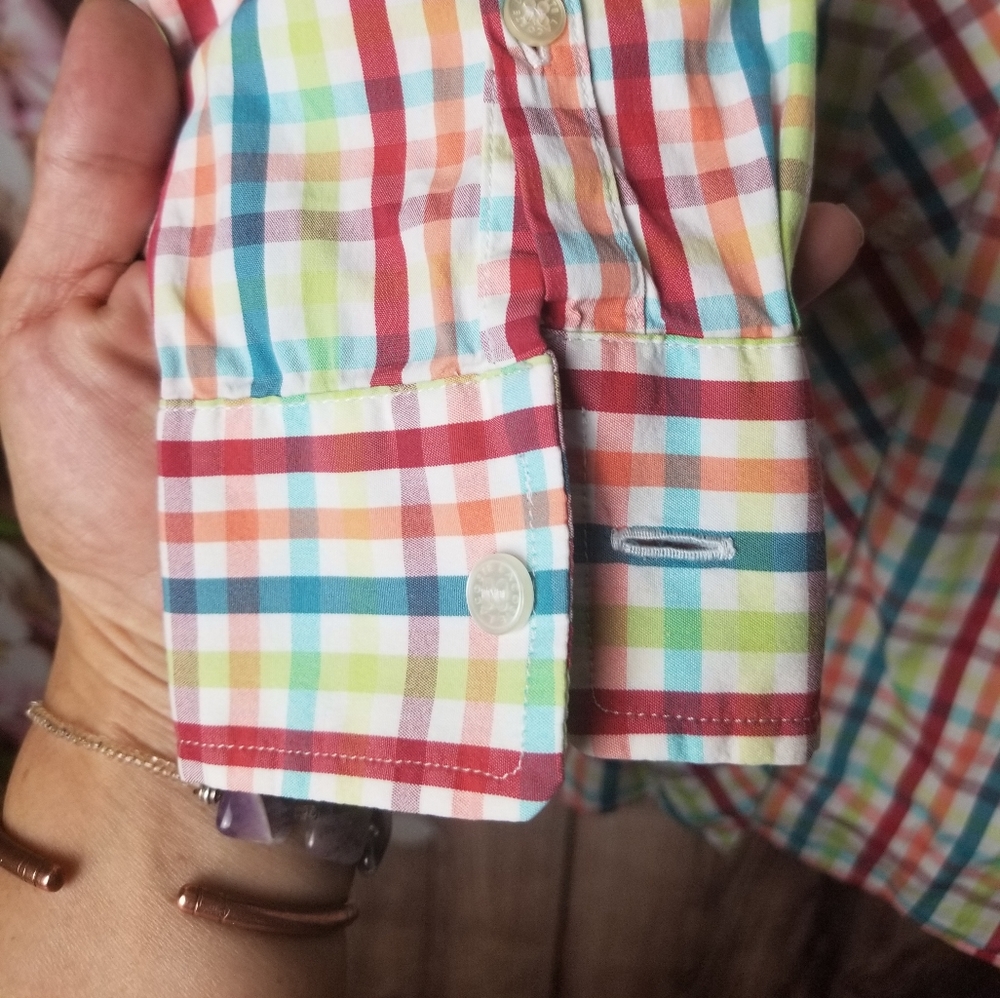 Lacoste button down multicolor gingham si… - Picture 3 of 7